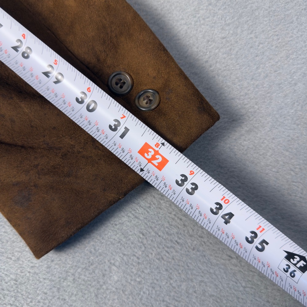 Vintage 70s Swagger Suede Blazer DuPont Quilon Brown Sport Coat Notch Lapel 42 - Picture 8 of 14